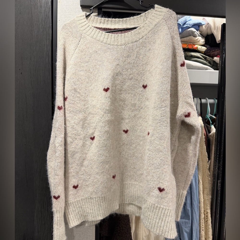 Heart long sleeve sweater #heart #sweater